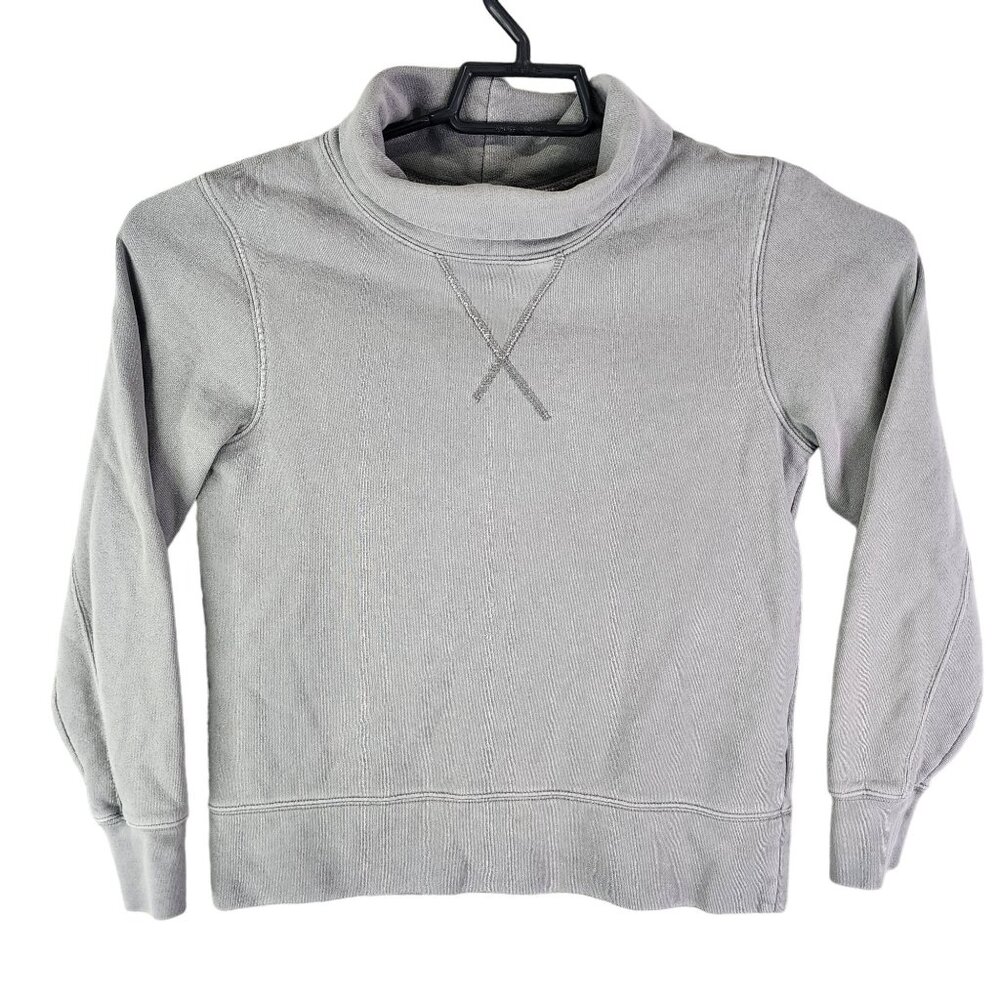 Mens Grey Madewell Cotton Turtleneck Sweatshirt Long Sleeve 100% Cotton Size XS